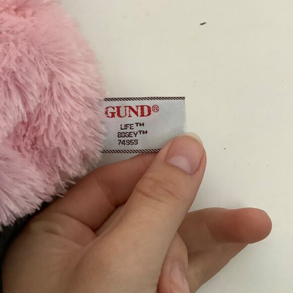 Gund LPGA Pros Life Plush Pink Bear Golf Club Head Cover Grey Knit Sock NEW - Picture 4 of 9